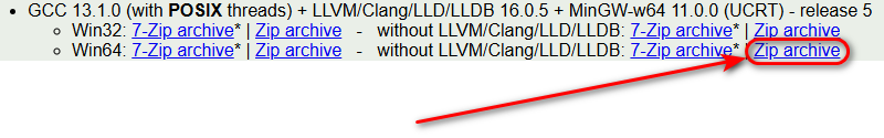 WinLibs GCC 13.1.0 Download Link